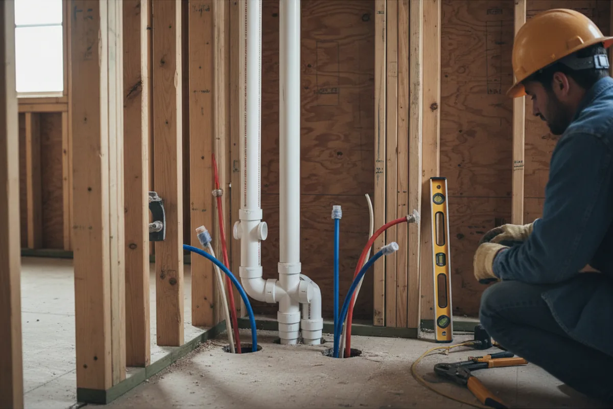 Drain and supply rough-in during Toilet Repair and Installation in Littleton